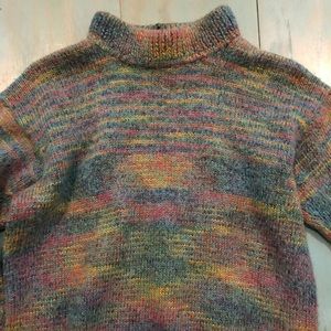 Teal and rainbow sweater